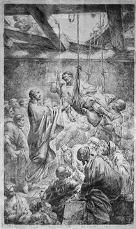Christ Heals a Man Paralyzed by the Gout. Mark 2:4 - 1780 - Bernhard Rode (1725–1797) 