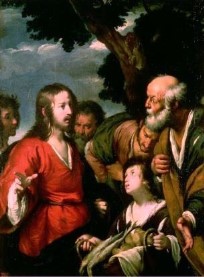 Jesus feeding a crowd with 5 loaves of bread and two fish - Early 1600's - Bernardo Strozzi