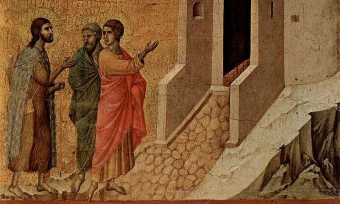 On the Road to Emmaus - ~1310 - Duccio (1260–1318)