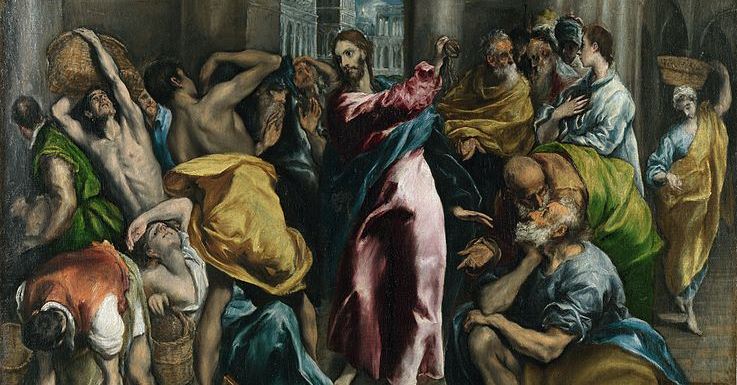 Christ driving the Traders from the Temple - ~1600 - El Greco (1541–1614) 